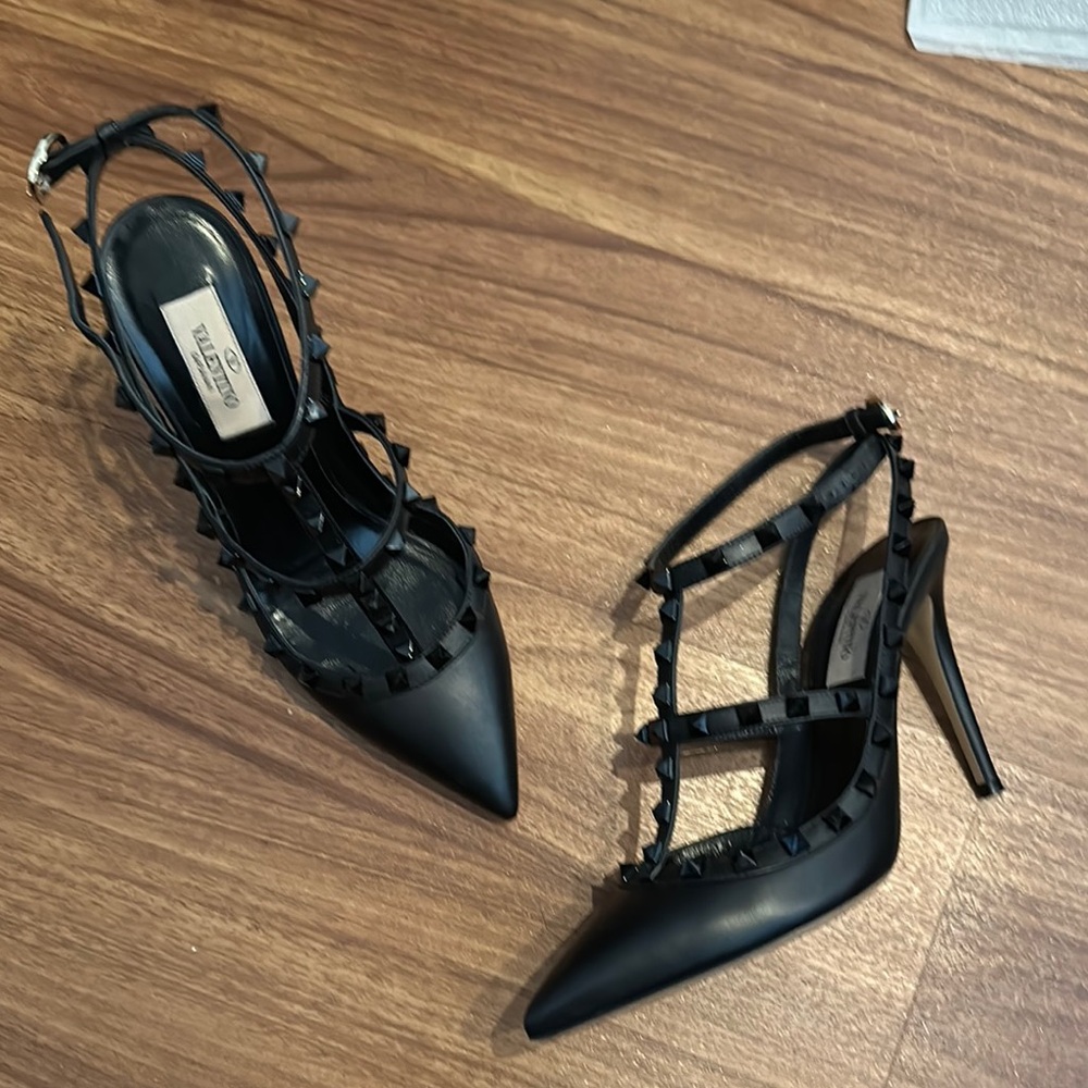 Valentino Black Rockstud Heels